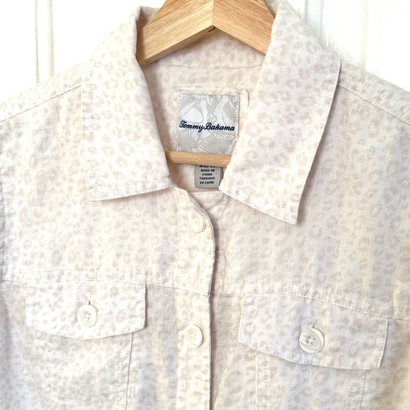 Tommy Bahama Two Palms 100% Linen Leopard Print Lightweight Jacket, Size XS - Picture 2 of 4